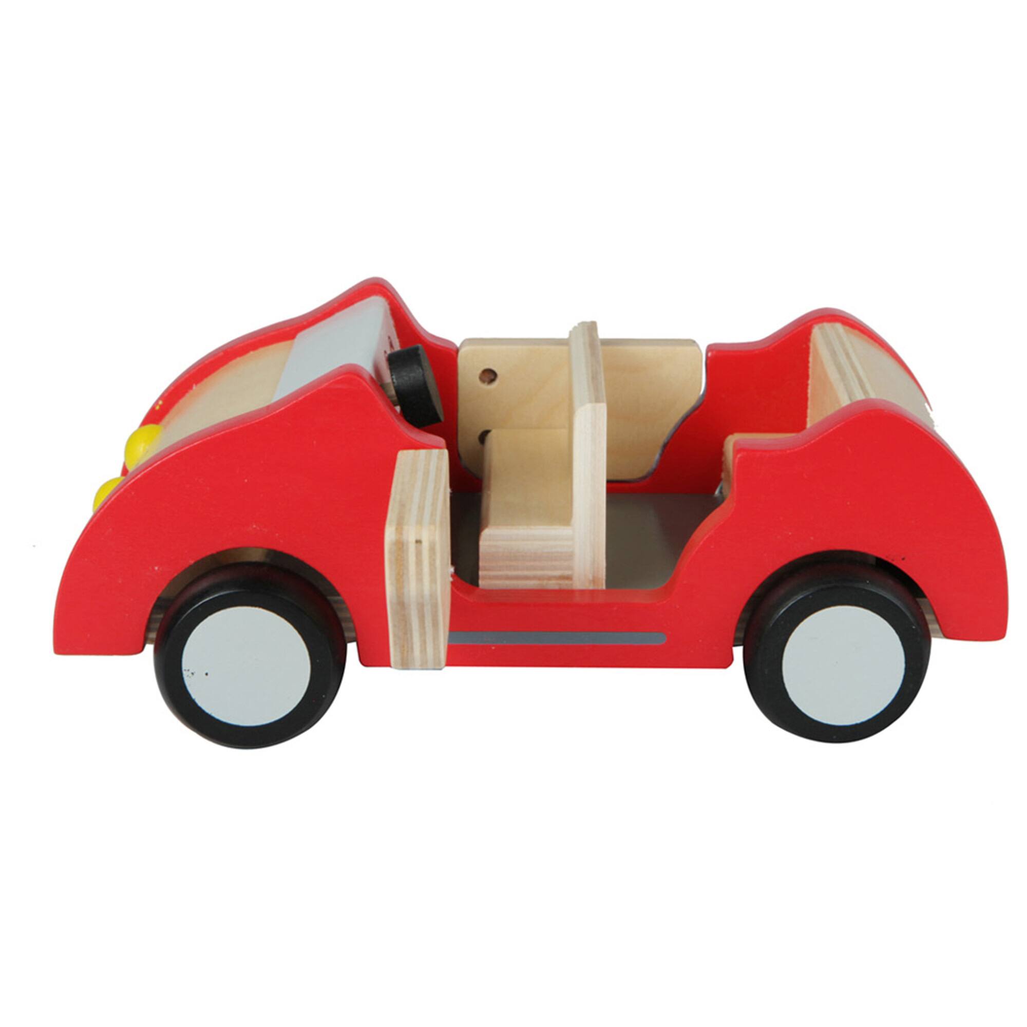 Hape Red Wooden Dollhouse Family Car